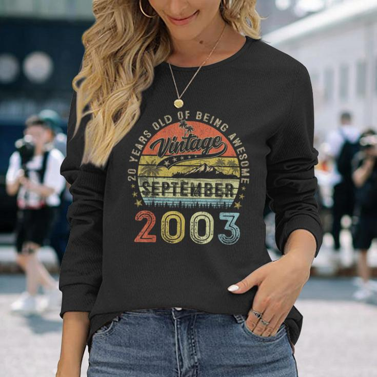 Awesome Since September 2003 Vintage 20Th Birthday Long Sleeve T-Shirt Gifts for Her