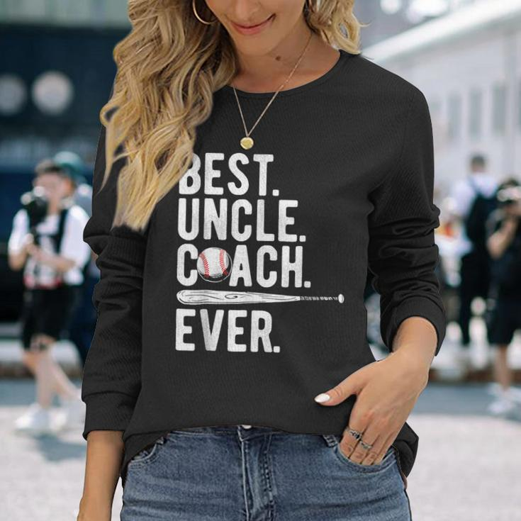 Baseball Best Uncle Coach Ever Proud Dad Daddy Fathers Long Sleeve T-Shirt T-Shirt Gifts for Her
