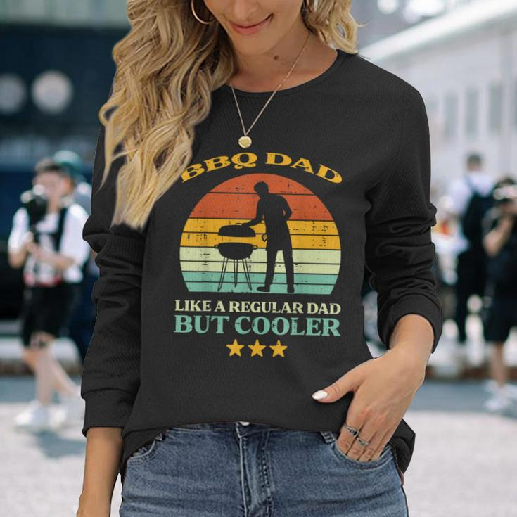 Bbq Dad Cooler Retro Barbecue Grill Fathers Day Daddy Papa Long Sleeve T-Shirt Gifts for Her