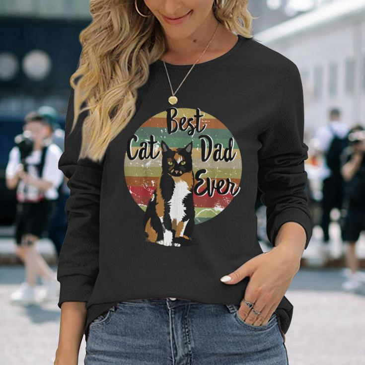 Best Cat Dad Ever Calico Fathers Day Retro Long Sleeve T-Shirt T-Shirt Gifts for Her