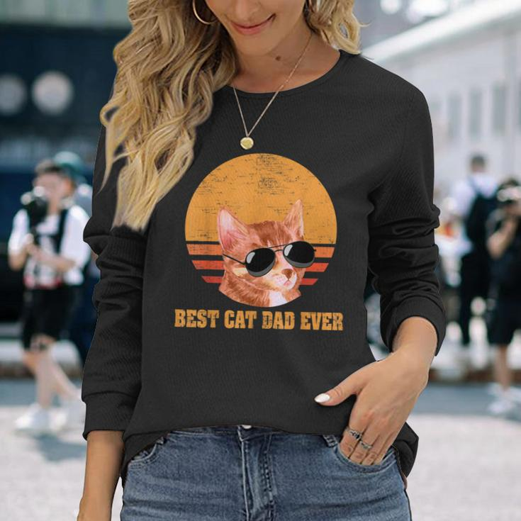 Best Cat Dad Ever Vintage Cat Lover Long Sleeve T-Shirt T-Shirt Gifts for Her