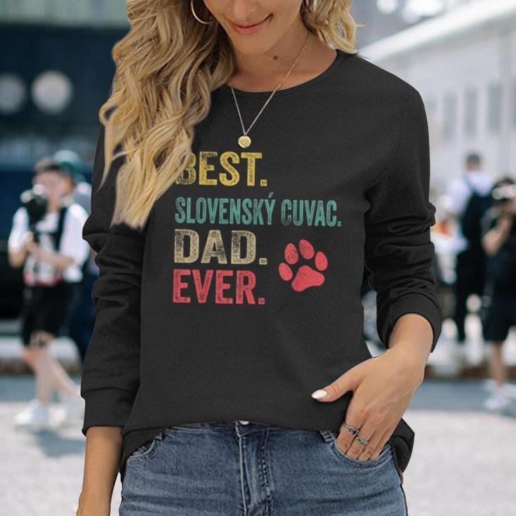 Best Slovenský Cuvac Dad Ever Vintage Father Dog Lover Long Sleeve T-Shirt Gifts for Her