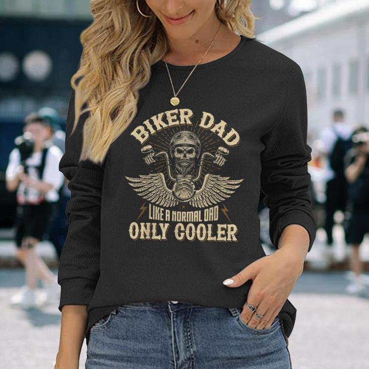 Biker Dad Motorcycle Fathers Day For Father Biker Long Sleeve T-Shirt T-Shirt Gifts for Her