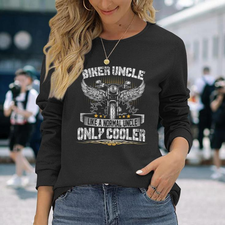 Biker Uncle Motorcycle Fathers Day For Fathers Long Sleeve T-Shirt T-Shirt Gifts for Her