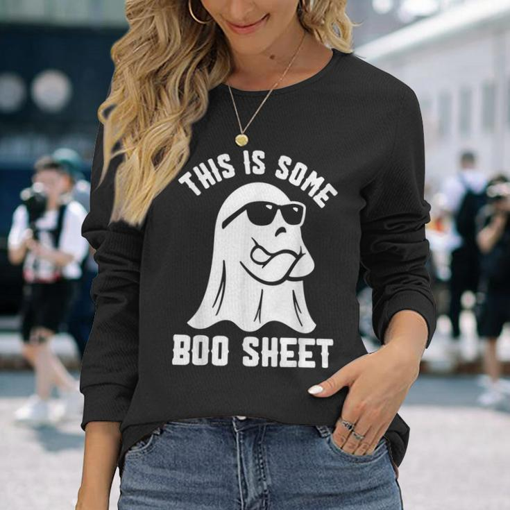 This Is Some Boo Sheet Halloween Ghost Long Sleeve T-Shirt Gifts for Her