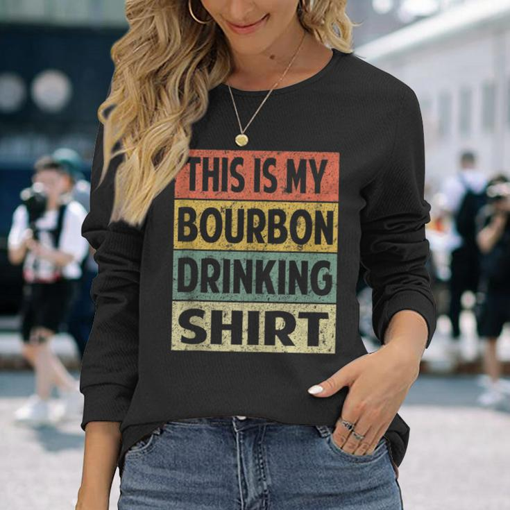 Bourbon Alcohol Drinking Retro Bourbon Long Sleeve T-Shirt T-Shirt Gifts for Her