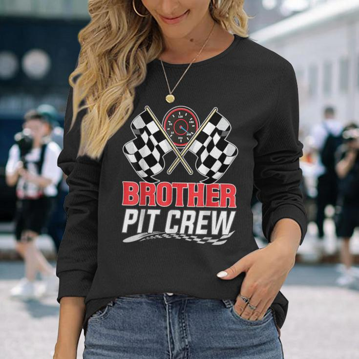 Brother Pit Crew Race Car Birthday Party Racing For Brothers Long Sleeve T-Shirt T-Shirt Gifts for Her
