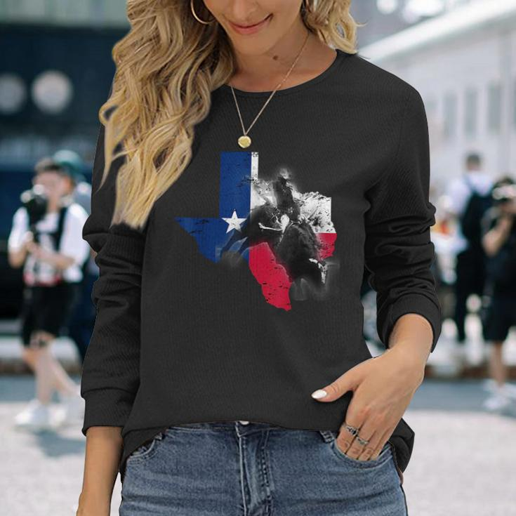 Bull-Riding For Texas Ranch Rider Cowboy Texan Lone Star Texas And Merchandise Long Sleeve T-Shirt T-Shirt Gifts for Her