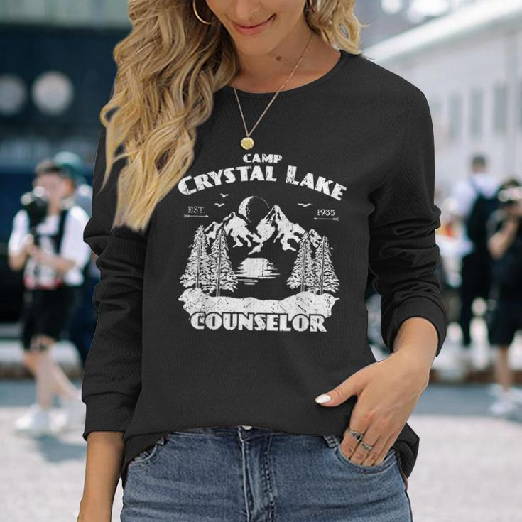 Camp Camping Crystal Lake Counselor Vintage Horror Lover Counselor Long Sleeve T-Shirt Gifts for Her