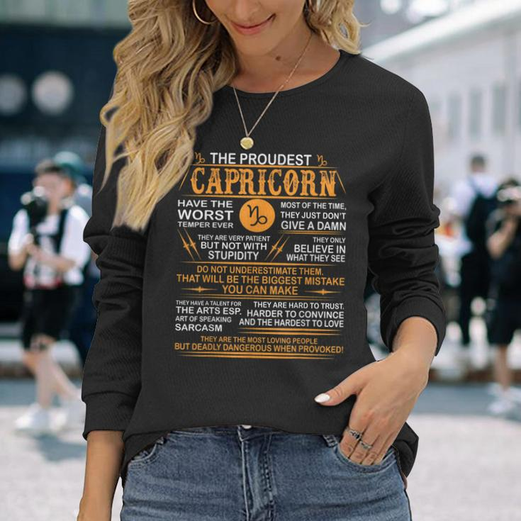 Capricorn Worst Temper Dangerous When Provoked Long Sleeve T-Shirt Gifts for Her