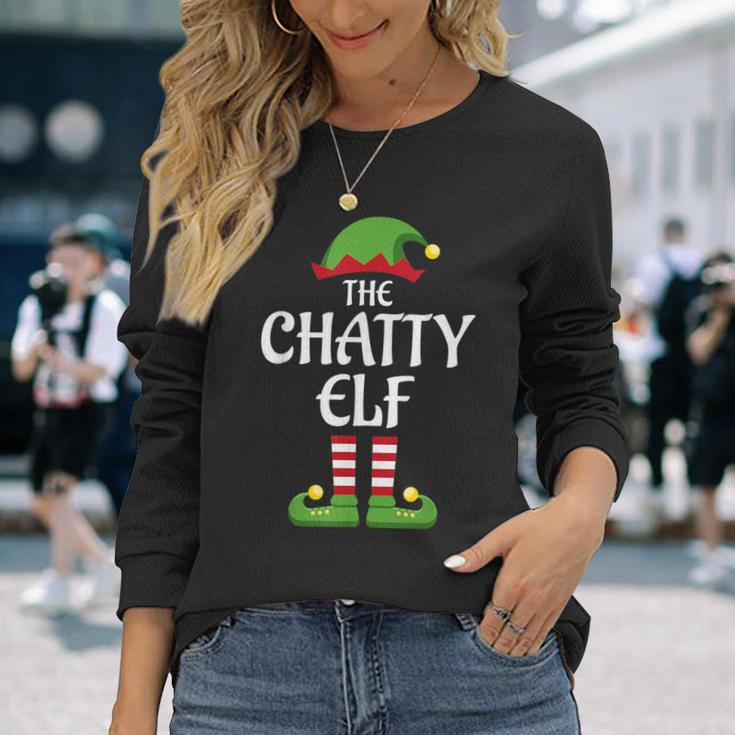Chatty Elf Family Matching Group Christmas Long Sleeve T-Shirt Gifts for Her