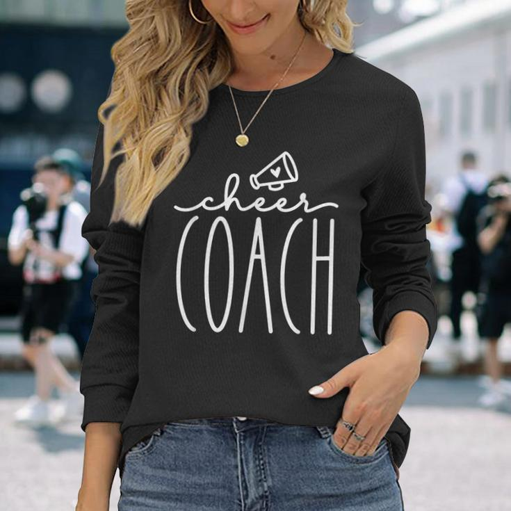 Cheer Coach Megaphone Game Day Cheerleader Cheerleading Long Sleeve T-Shirt Gifts for Her