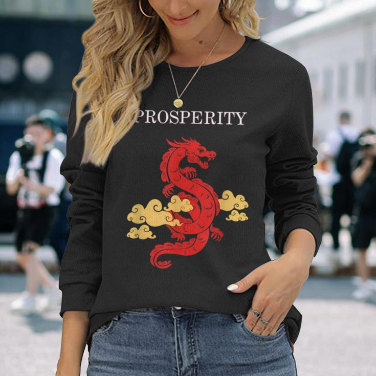 Chinese Dragon For Dragon Culture Lovers Prosperity Long Sleeve T-Shirt Gifts for Her