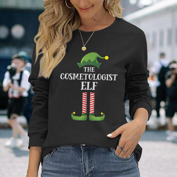 Cosmetologist Elf Matching Family Group Christmas Party Elf Long Sleeve T-Shirt Gifts for Her