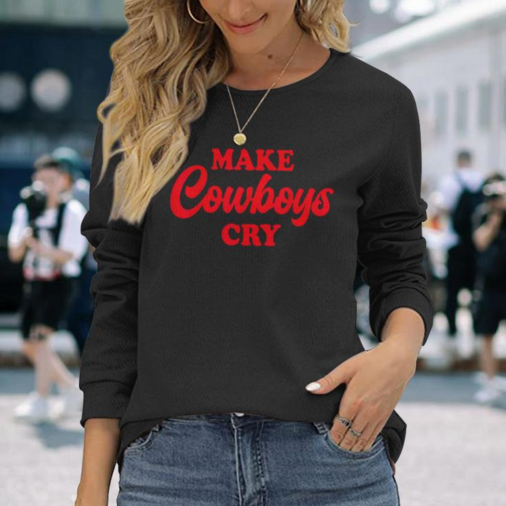Make Cowboys Cry Making Cowboys Cry Hot Red Cowboy Long Sleeve Gifts for Her