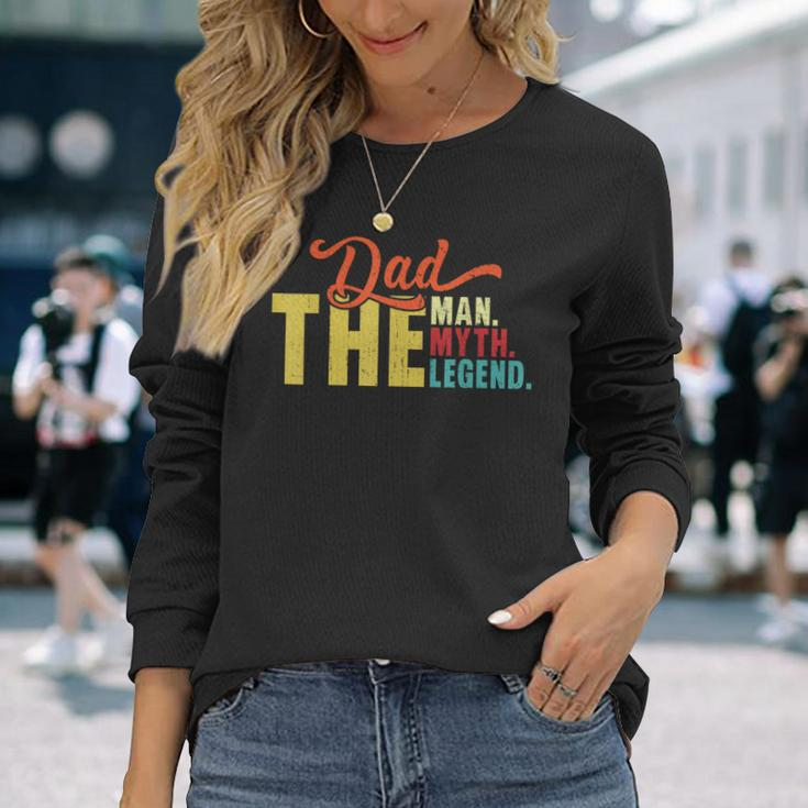 Dad The Man Myth Legend Vintage Fathers Day Daddy Long Sleeve T-Shirt T-Shirt Gifts for Her