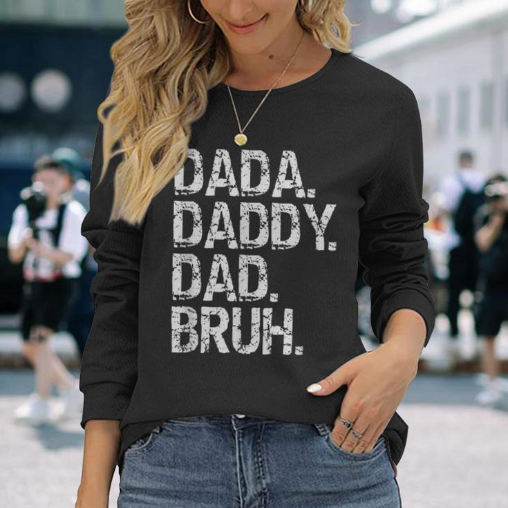 Dada Daddy Dad Bruh Fathers Day 2023 Vintage Long Sleeve T-Shirt Gifts for Her