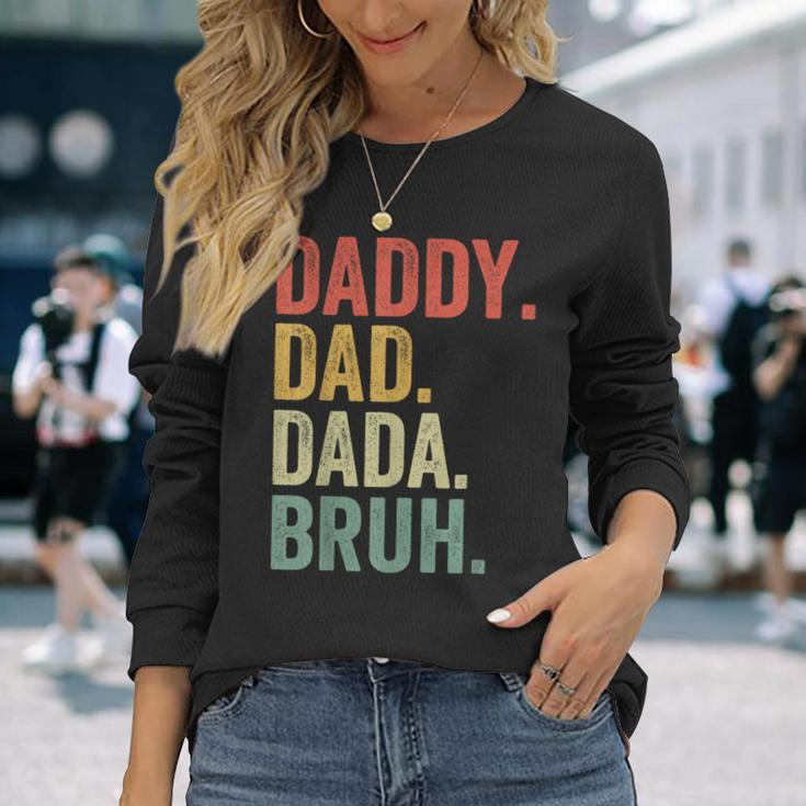 Dada Daddy Dad Father Fathers Day Vintage Long Sleeve T-Shirt Gifts for Her