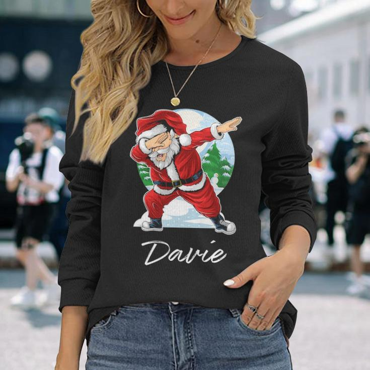 Davie Name Santa Davie Long Sleeve T-Shirt Gifts for Her