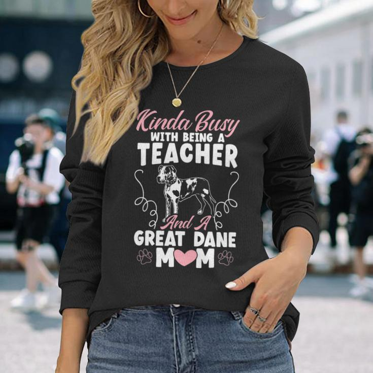 Dog Mom Animal Dog Breed Great Dane Mom Long Sleeve T-Shirt Gifts for Her