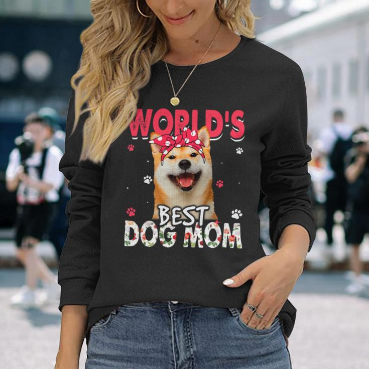 Dog Shiba Inu Worlds Best Shiba Inu Dog Mom Long Sleeve T-Shirt Gifts for Her
