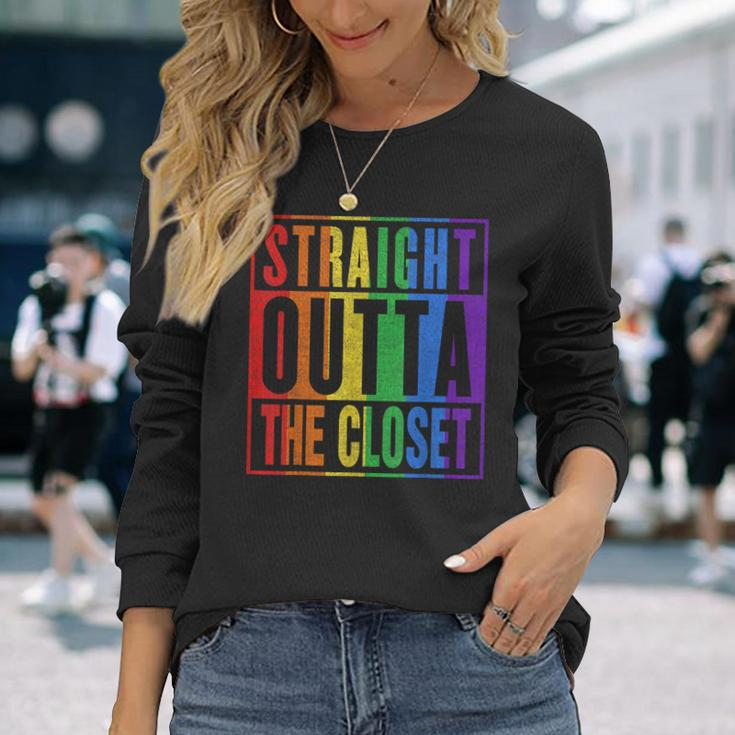 Dont Hide Your Gay Les Bi Tran Come Outta The Closet Lgbt Long Sleeve T-Shirt Gifts for Her