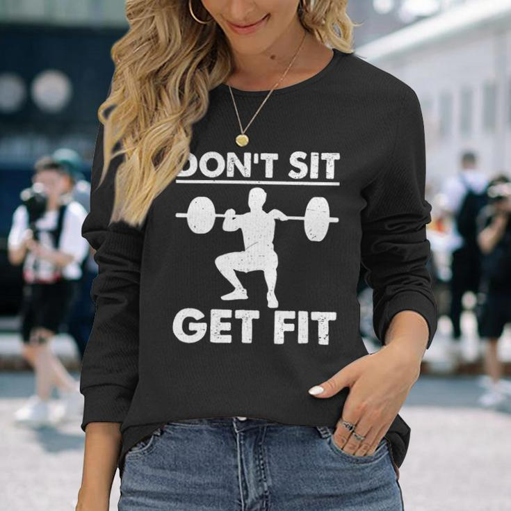 Dont Set Get Fit Deadlift Lovers Fitness Workout Costume Long Sleeve T-Shirt Gifts for Her