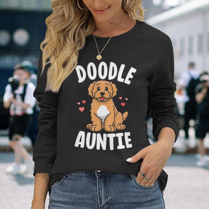 Doodle Auntie Goldendoodle Shirts Women Kawaii Dog Aunt Long Sleeve T-Shirt Gifts for Her