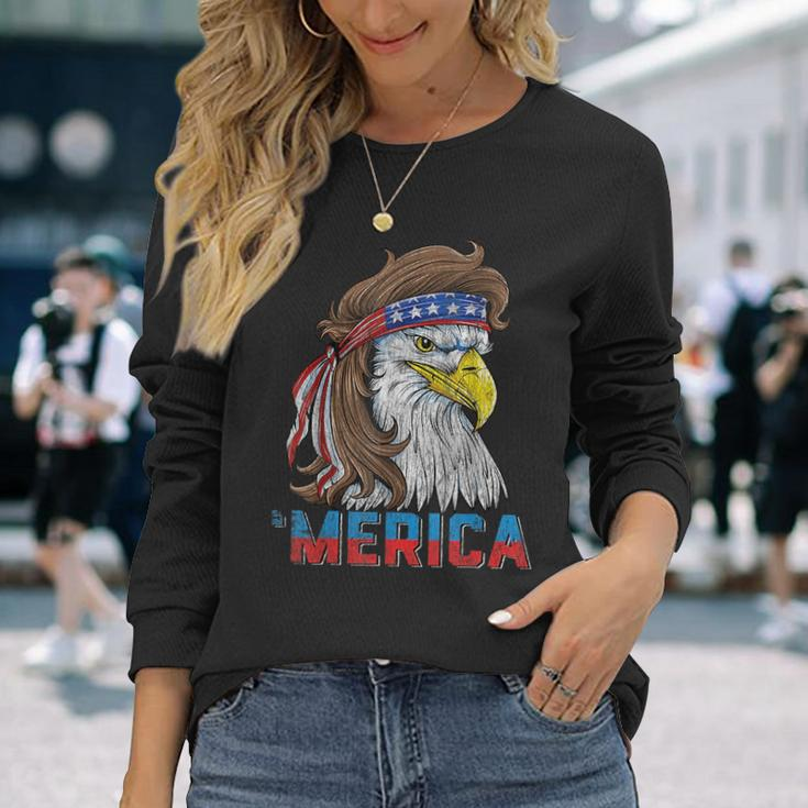 Eagle Mullet 4Th Of July Usa American Flag Eagle Merica Long Sleeve T-Shirt T-Shirt Gifts for Her