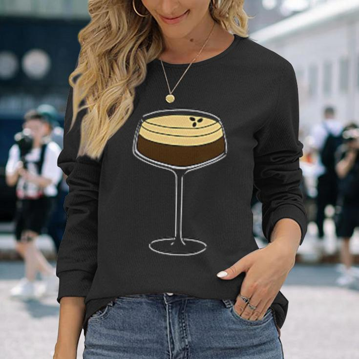 Espresso Martini Minimalist Elegance Apparel Long Sleeve T-Shirt Gifts for Her
