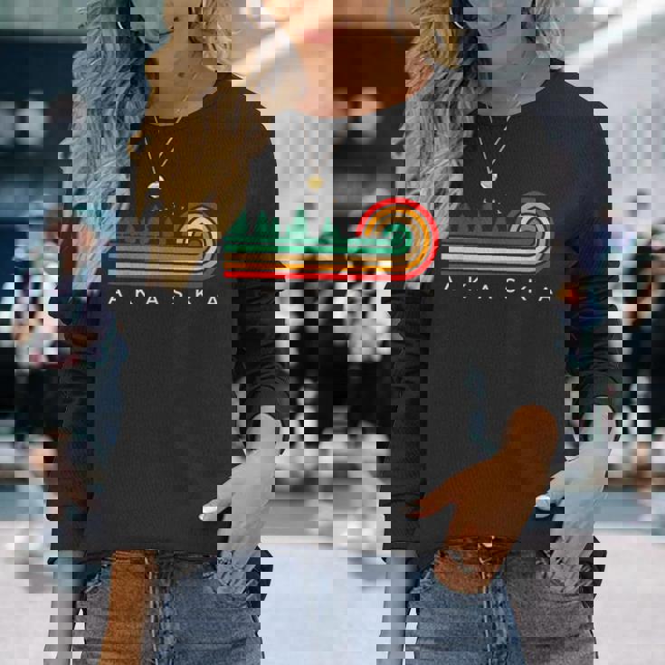 Evergreen Vintage Stripes Akaska South Dakota Long Sleeve T-Shirt Gifts for Her Evergreen Vintage Stripes Akaska South Dakota Long Sleeve T-Shirt Gifts for Her