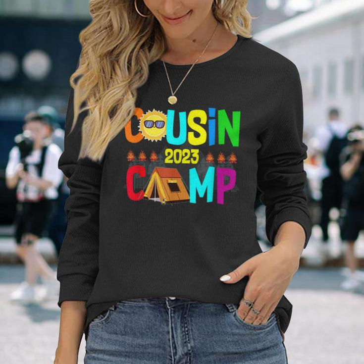 Family Camping Summer Vacation Crew Cousin Camp 2023 Long Sleeve T-Shirt Gifts for Her