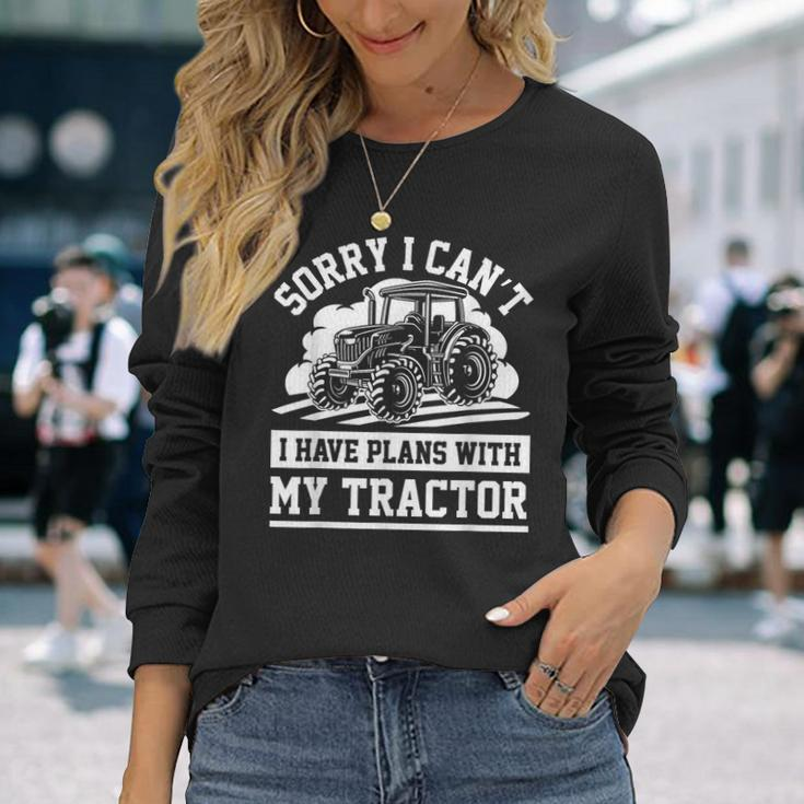 Farm Tractors Farming Truck Enthusiast Saying Outfit Long Sleeve T-Shirt Gifts for Her