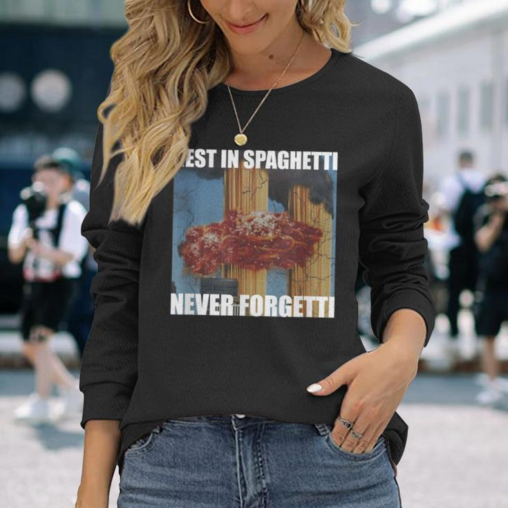 Never Forgetti Rest In Spaghetti Meme Rip Long Sleeve T-Shirt Gifts for Her