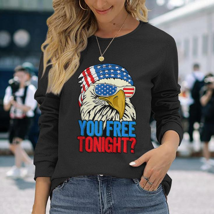 You Free Tonight Bald Eagle Mullet 4Th Of July Us Flag Retro Long Sleeve T-Shirt T-Shirt Gifts for Her