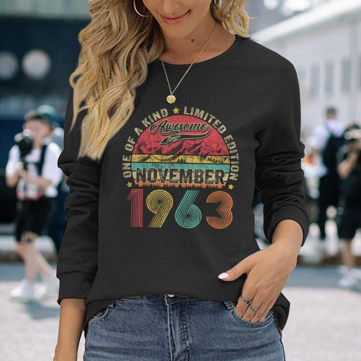 60 Years Old November 1963 Vintage 60Th Birthday Long Sleeve T-Shirt Gifts for Her