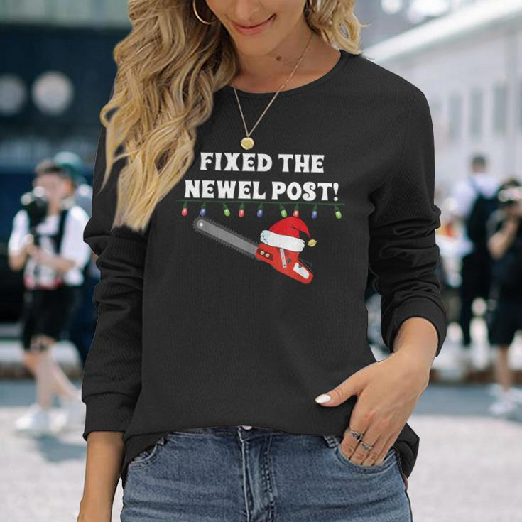 Ugly Christmas Sweater Party Idea Fixed The Newel Post Long Sleeve T-Shirt Gifts for Her