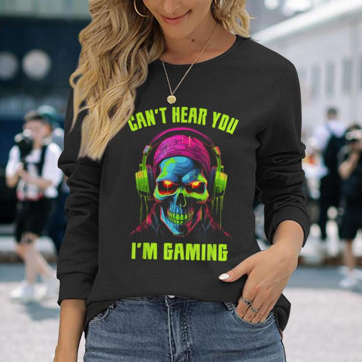 Gamer For Boys Ns Video Gaming Skull Long Sleeve T-Shirt Gifts for Her