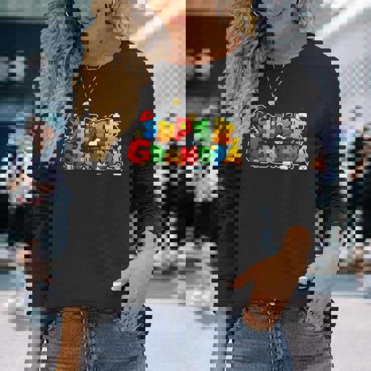 Gamer Super Grandpa Gamer For Grandpa Long Sleeve Gifts for Her