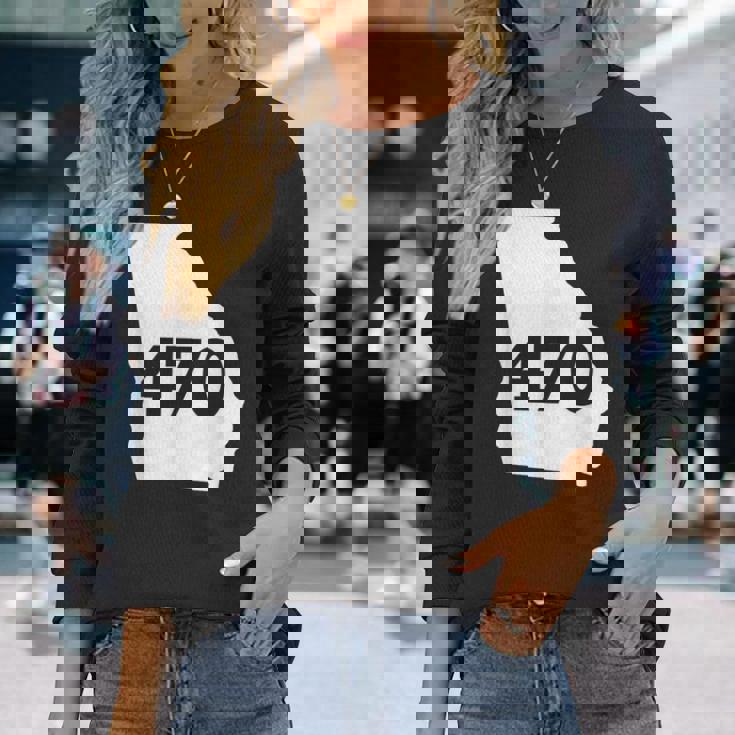 Georgia 470 Area Code Long Sleeve T-Shirt Gifts for Her