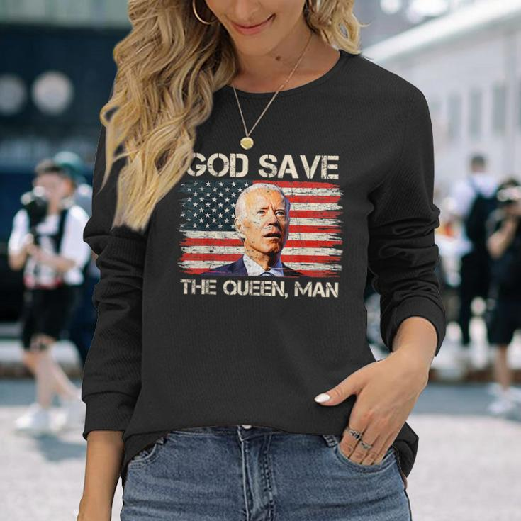 God Save The Queen Man Joe Biden Long Sleeve T-Shirt Gifts for Her