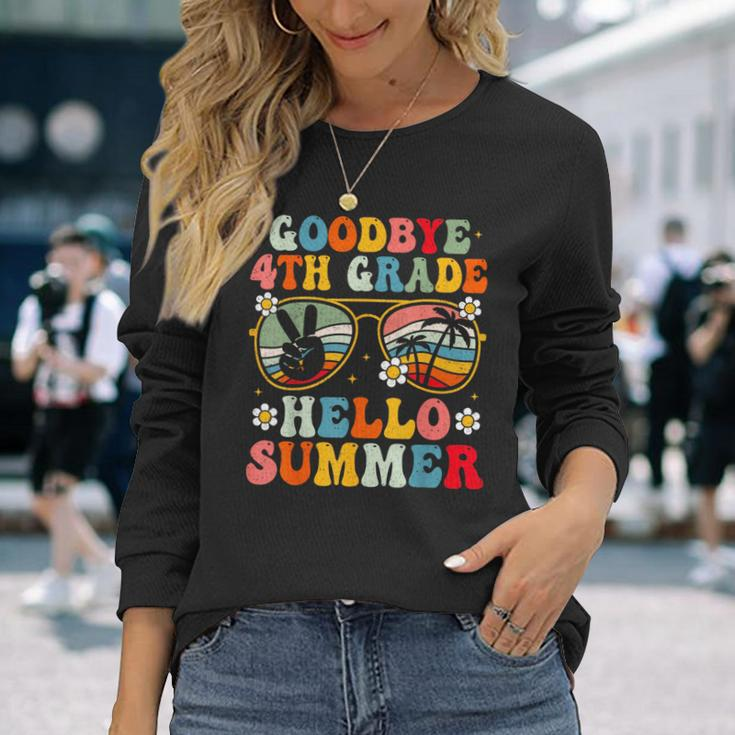 Goodbye 4Th Grade Hello Summer Groovy Fourth Grade Graduate Long Sleeve T-Shirt T-Shirt Gifts for Her