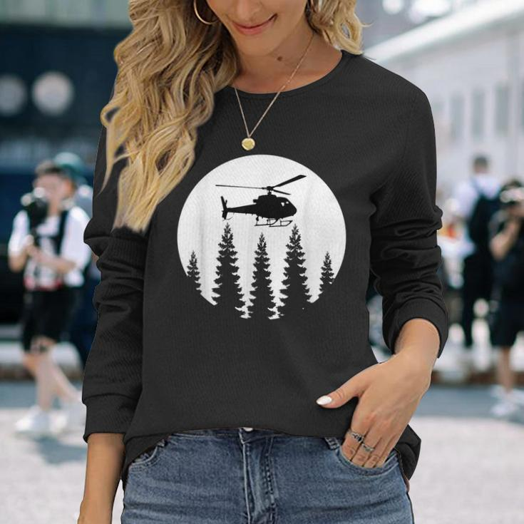 Great Helicopter Pilot Retro Long Sleeve T-Shirt T-Shirt Gifts for Her