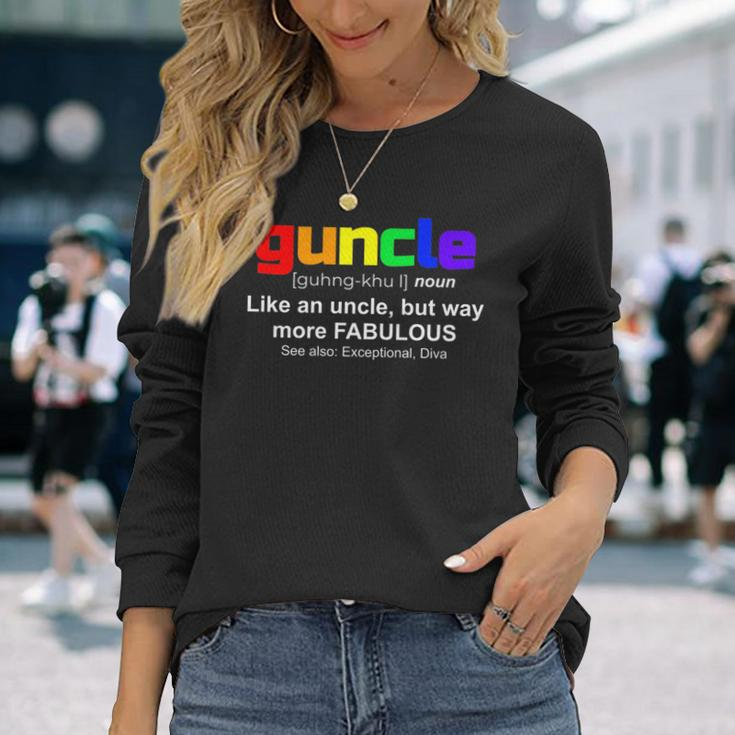 Guncle For Gay Uncle Lgbt Pride Long Sleeve T-Shirt Gifts for Her