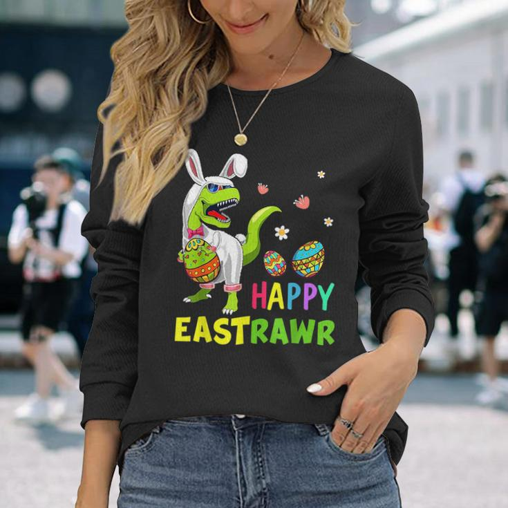 Happy Eastrawr Rex Bunny Easter Egg Dinosaur Dinosaur Long Sleeve T-Shirt T-Shirt Gifts for Her