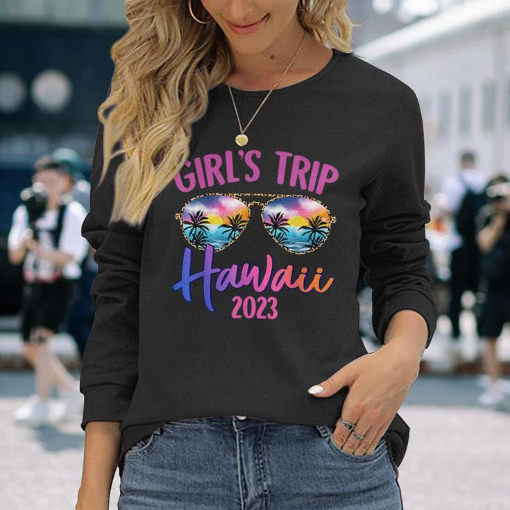 Hawaii Hawaiian 2023 Girls Trip Sunglasses Summer Girlfriend Long Sleeve T-Shirt T-Shirt Gifts for Her