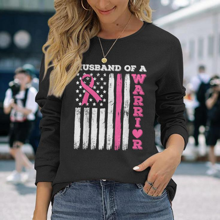 Husband Of A Warrior Breast Cancer Awareness Long Sleeve Gifts for Her
