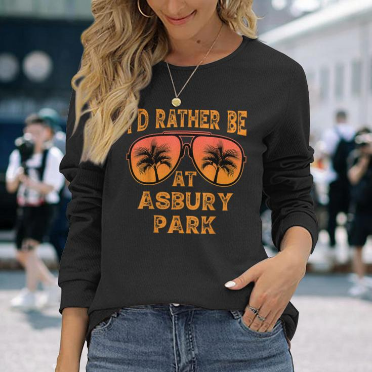 I'd Rather Be At Asbury Park New Jersey Vintage Retro Long Sleeve T-Shirt Gifts for Her