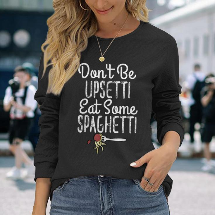 Italian Pasta Trendy Meatball & Spaghetti Long Sleeve T-Shirt T-Shirt Gifts for Her