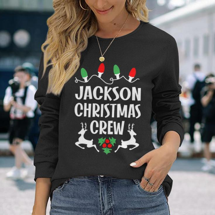 Jackson Name Christmas Crew Jackson Long Sleeve T-Shirt Gifts for Her